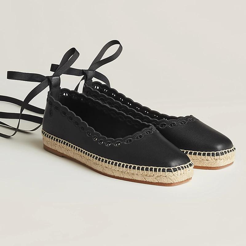 Giày Hermes Guapa Espadrille Nữ Đen